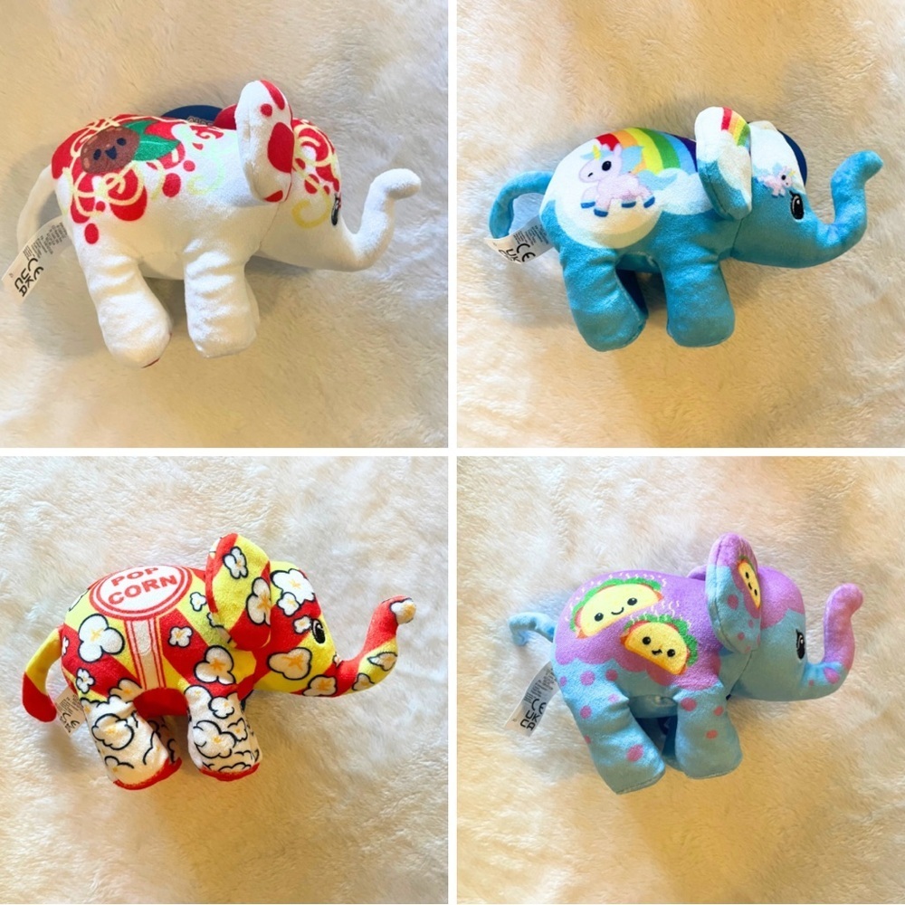 NWT PopArt! Mini Elephants - group of 4 - Cornelius, Taco Mama, aldente, Elecorn
